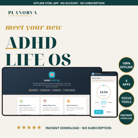 ADHD Planner Bundle: Daily & Weekly Planners, Habit Tracker and Focus Tools in Four Apps