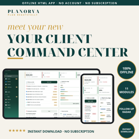 Client Relationship Manager — Offline CRM with a 6-Stage Sales Pipeline and Follow-Up Radar