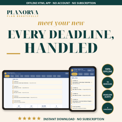 College Application & Scholarship Tracker Pro