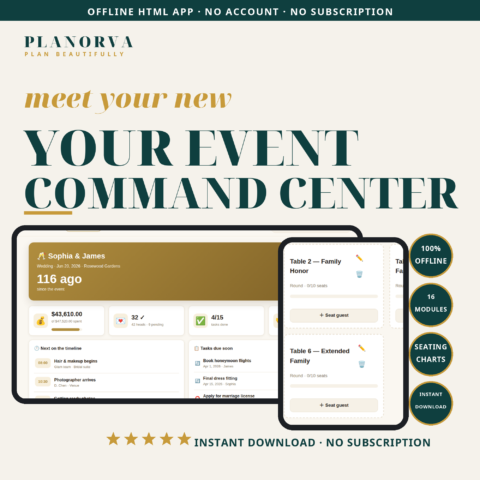 Wedding & Event Organizer — 16 Planning Modules in One Offline HTML File