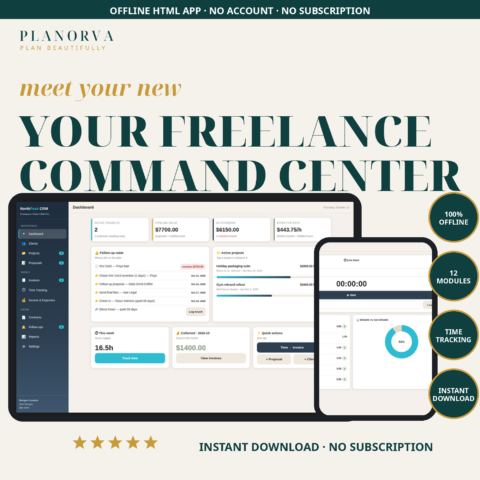 Client Manager for Freelancers — Projects, Proposals, Time Tracking and Invoices in One File