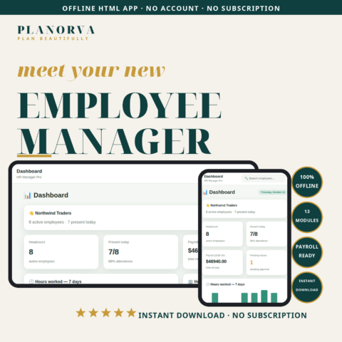 Employee Manager for Small Businesses — Attendance, Payroll, Leave & Hiring, Offline