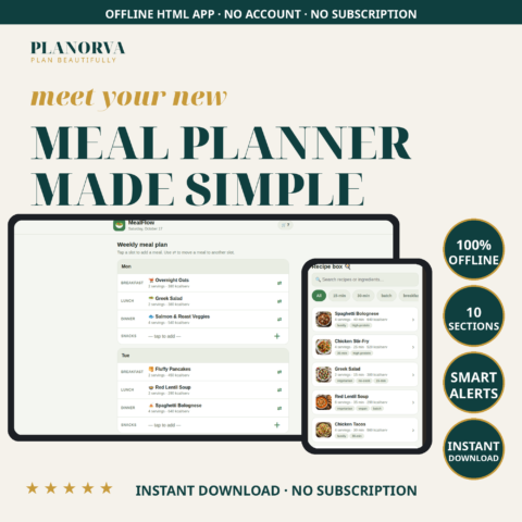Meal Planner & Recipe Organizer — MealFlow Pro with Smart Alerts and Automatic Grocery Lists