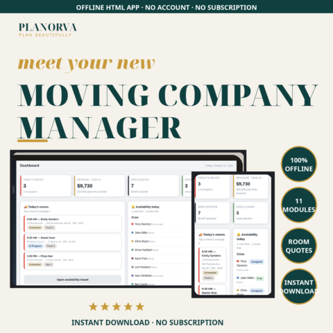 Moving Company Manager — Room-by-Room Quotes, Crew & Truck Scheduling, Offline