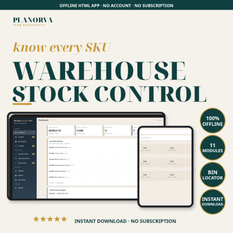 Warehouse Inventory Manager — Bin Locations, Cycle Counts & Stock Control, Offline