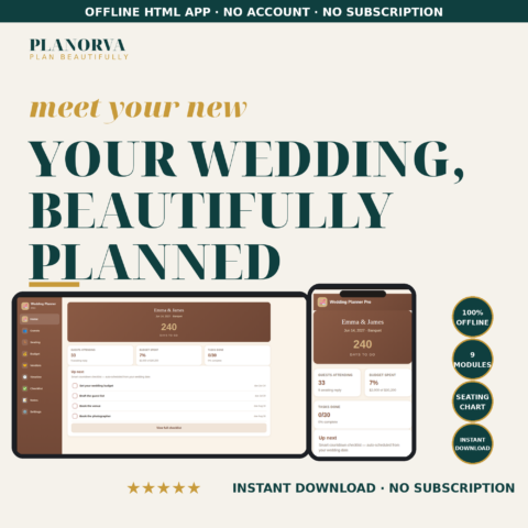 Wedding Planner App — Guest List, Seating Chart & Budget Tracker That Work Offline