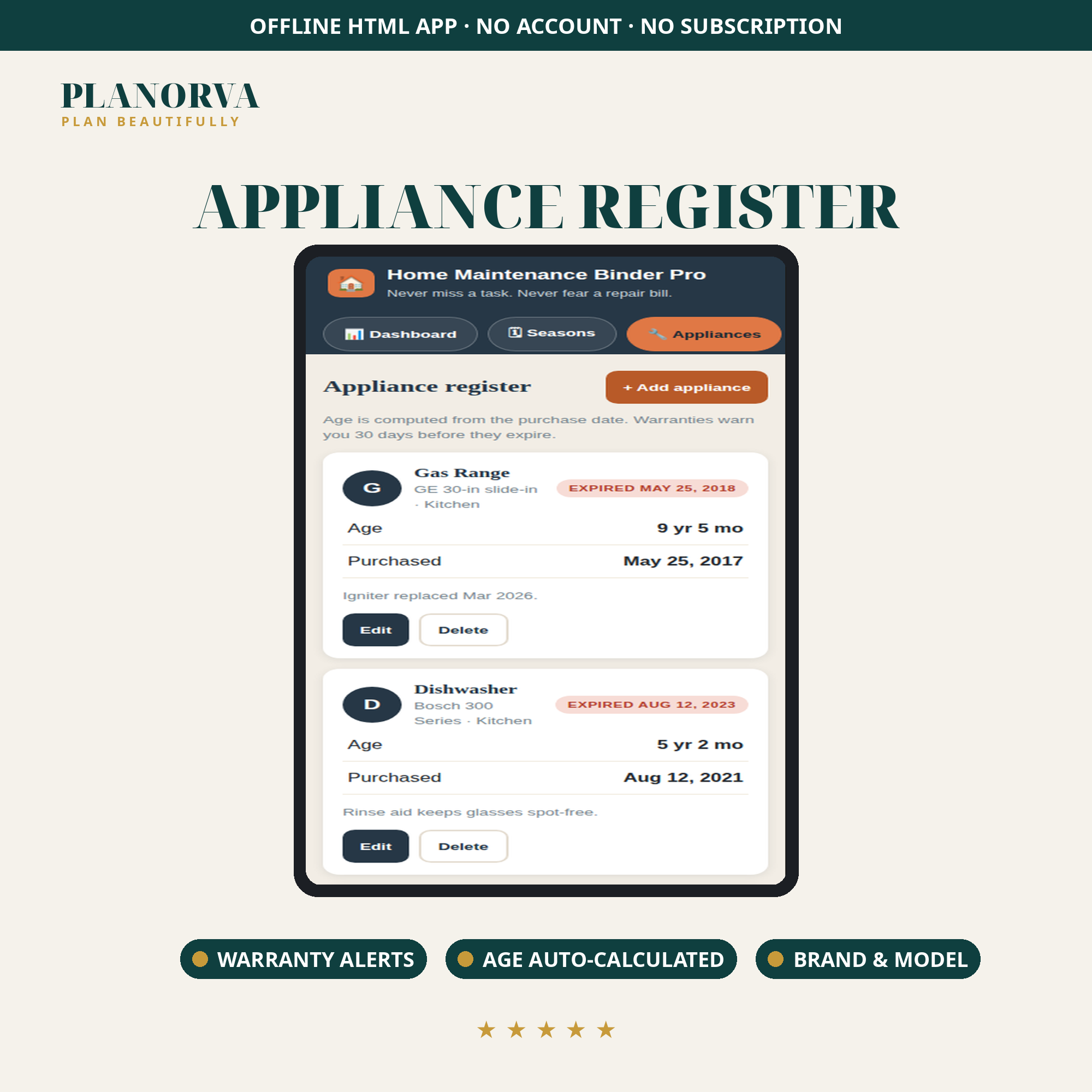 Home Maintenance Planner & Repair Log: Seasonal Tasks, Appliance Records and Warranty Alerts - Image 2