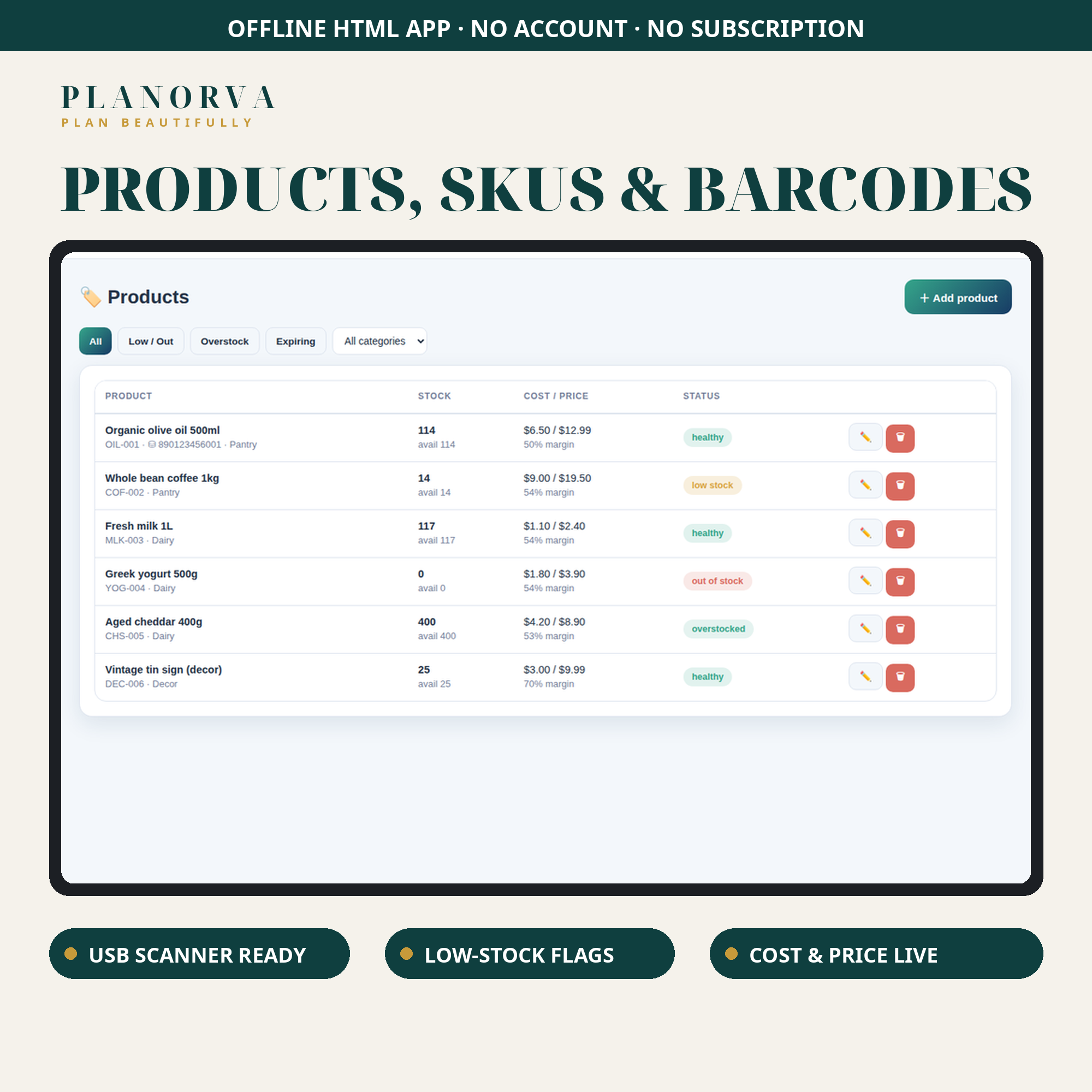 Stock & Inventory Tracker — Offline Inventory Software with Purchasing and Profit Reports - Image 2