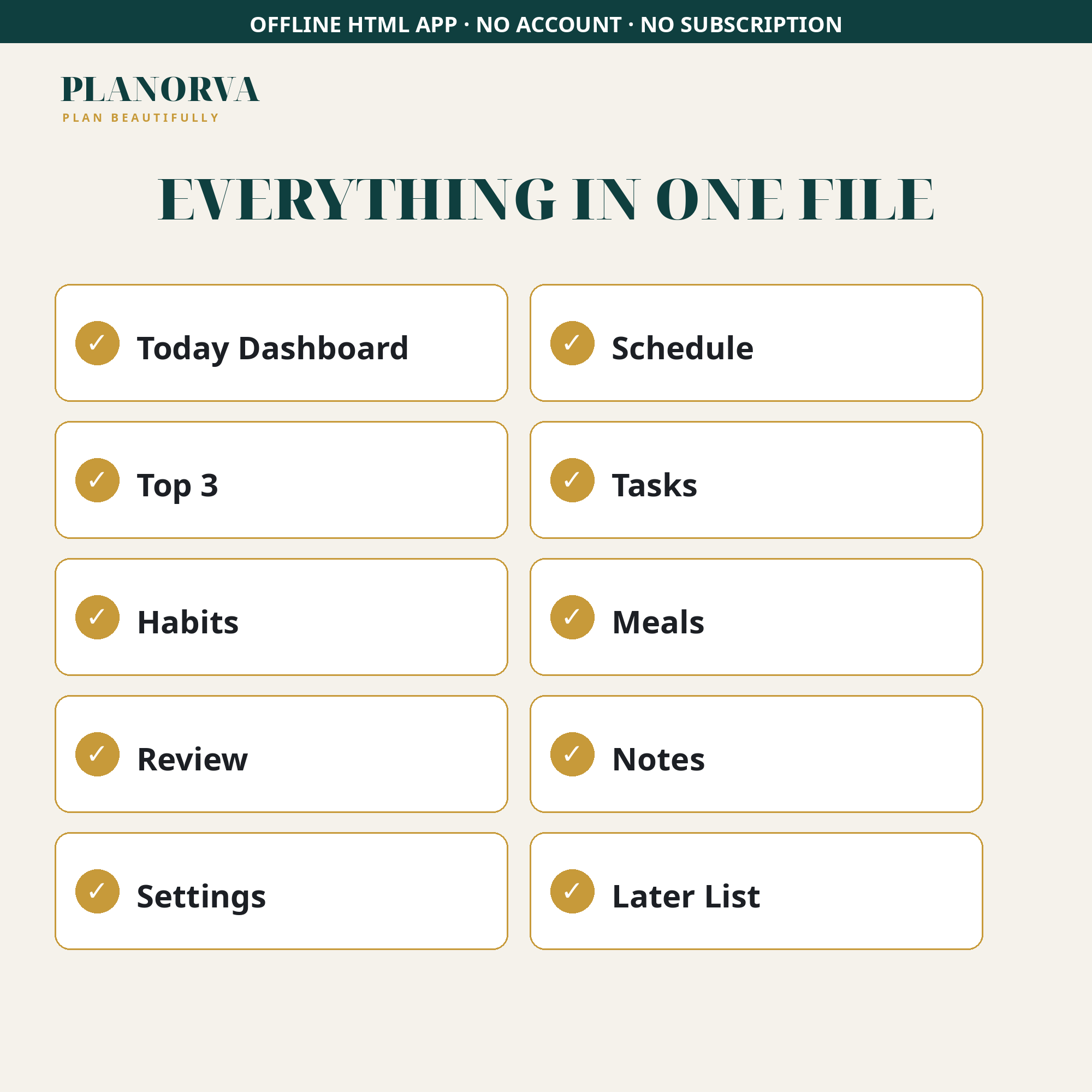 ADHD-Friendly Daily Planner — Top 3 Priorities, Gentle Time Blocking & Habits, Offline - Image 4