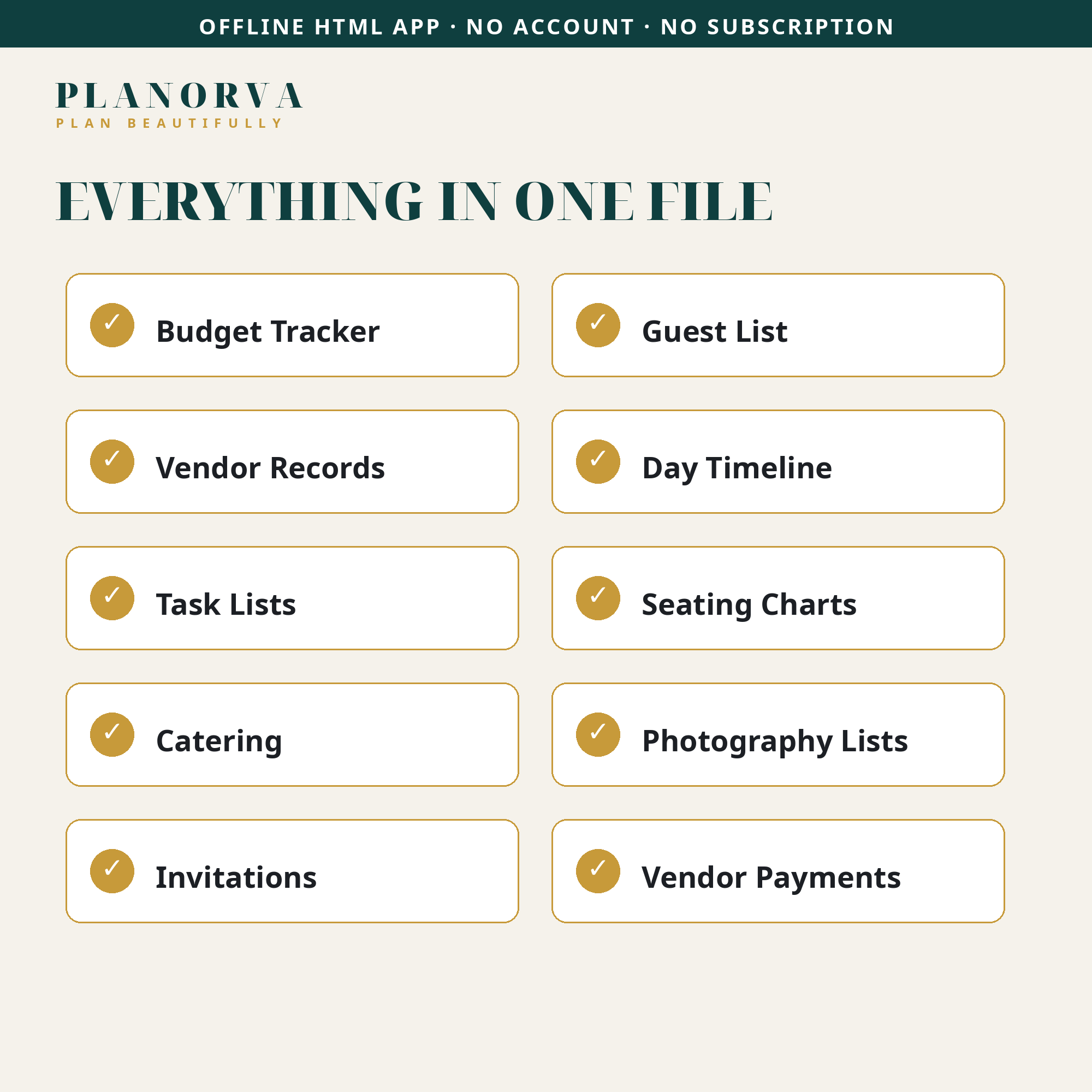 Wedding & Event Organizer — 16 Planning Modules in One Offline HTML File - Image 4