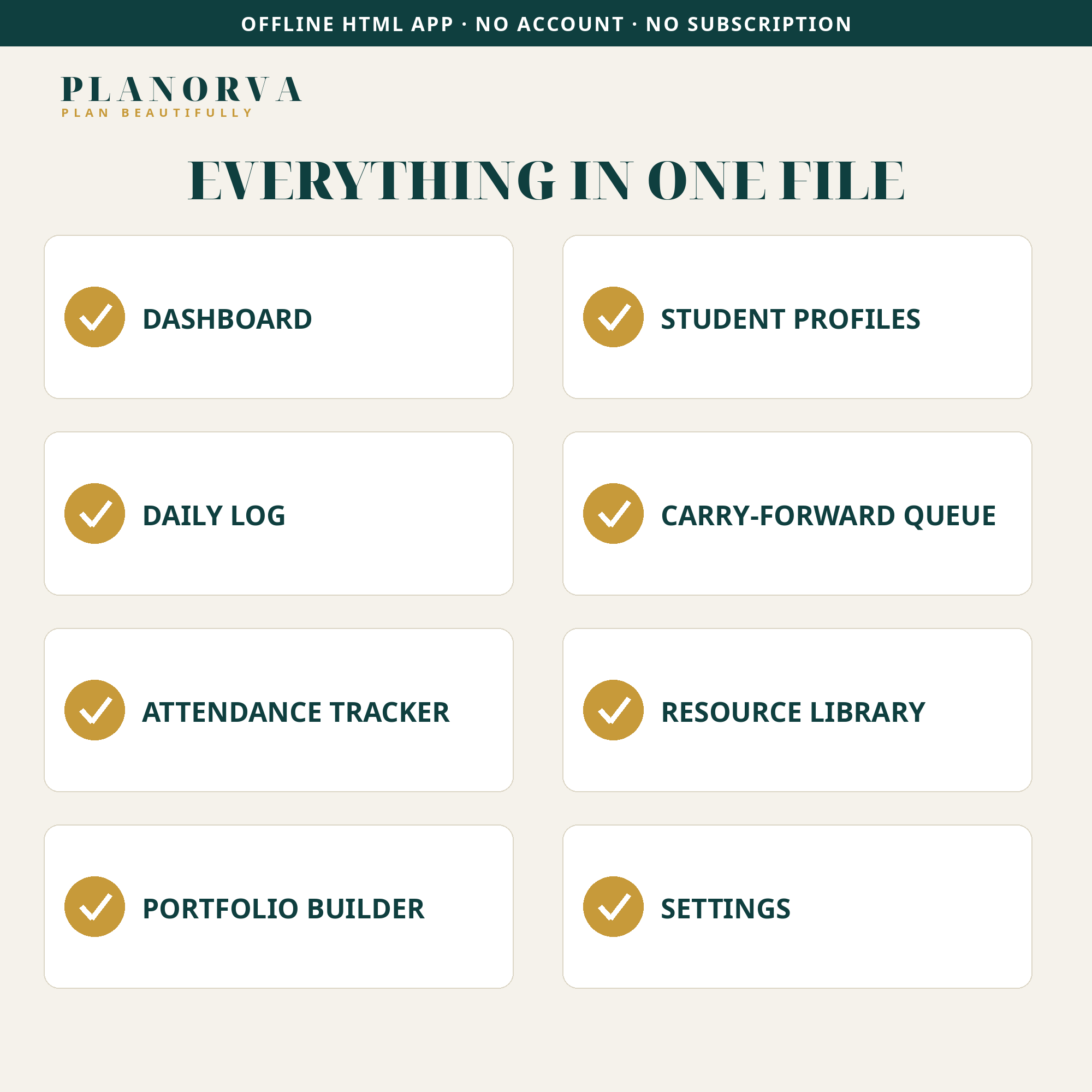 Homeschool Planner & Record Keeper: Daily Log, Attendance and Portfolio in One Offline File - Image 4