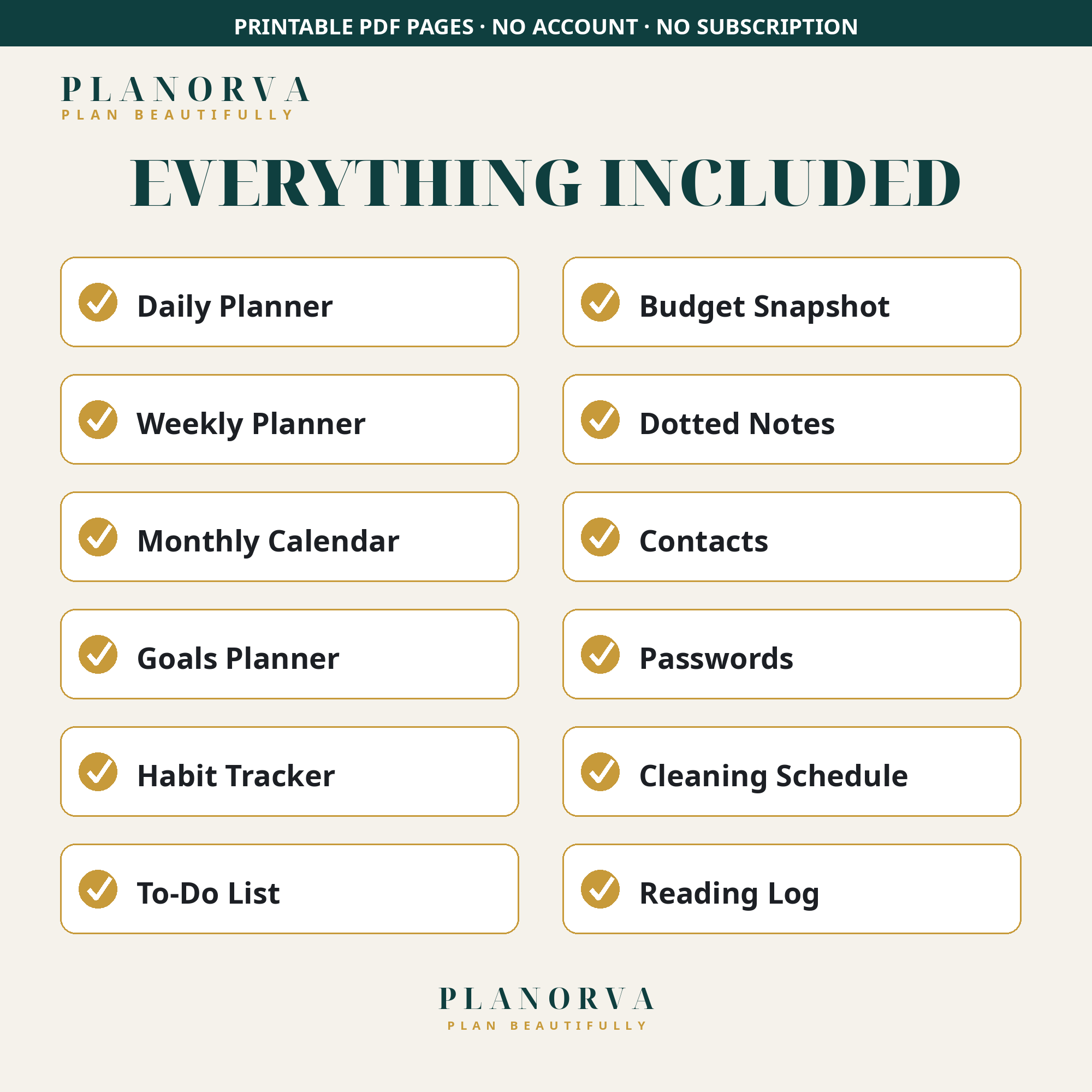 Printable Planner Pages — 12 Undated Essentials: Daily, Weekly, Budget & Habit Sheets - Image 4