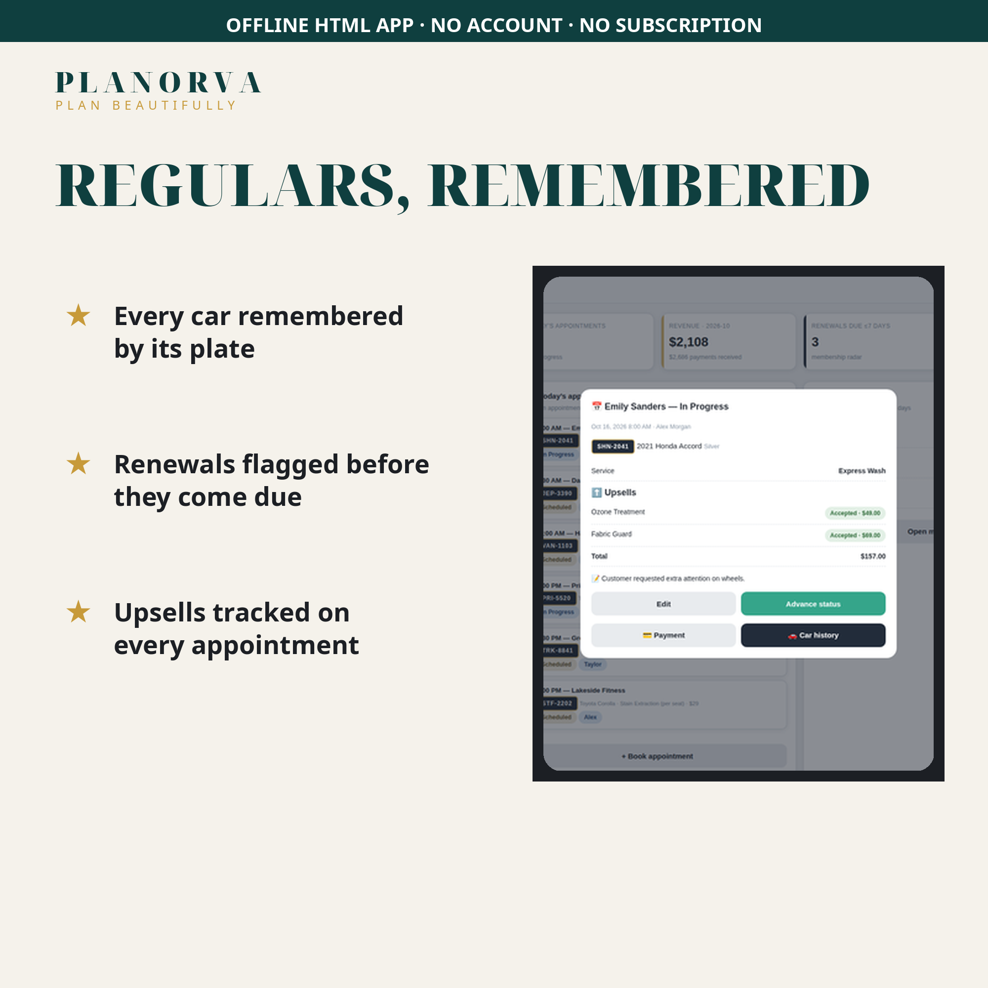 Car Detailing Business Manager — Bookings, Vehicle History & Memberships, Offline - Image 6