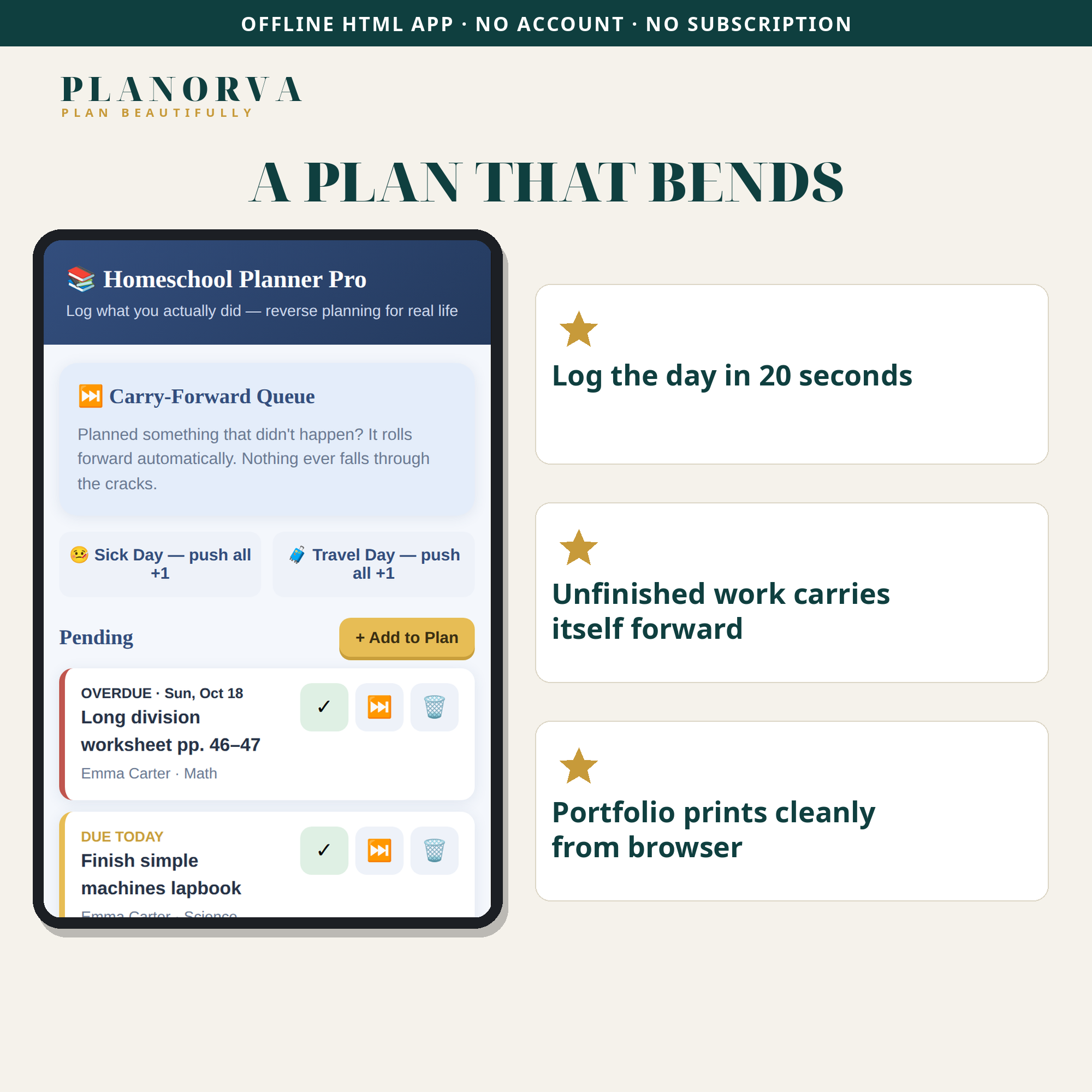 Homeschool Planner & Record Keeper: Daily Log, Attendance and Portfolio in One Offline File - Image 6