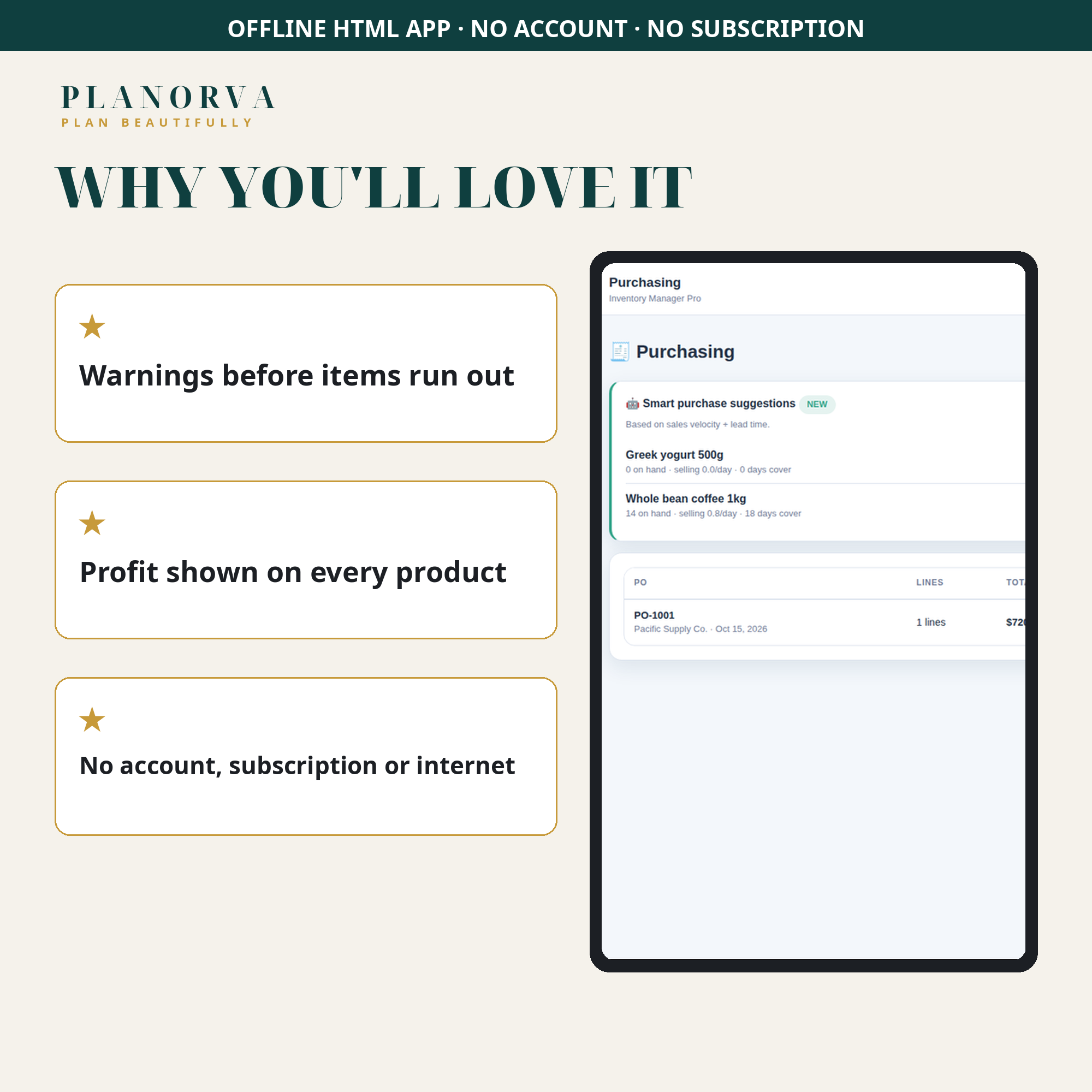 Stock & Inventory Tracker — Offline Inventory Software with Purchasing and Profit Reports - Image 6