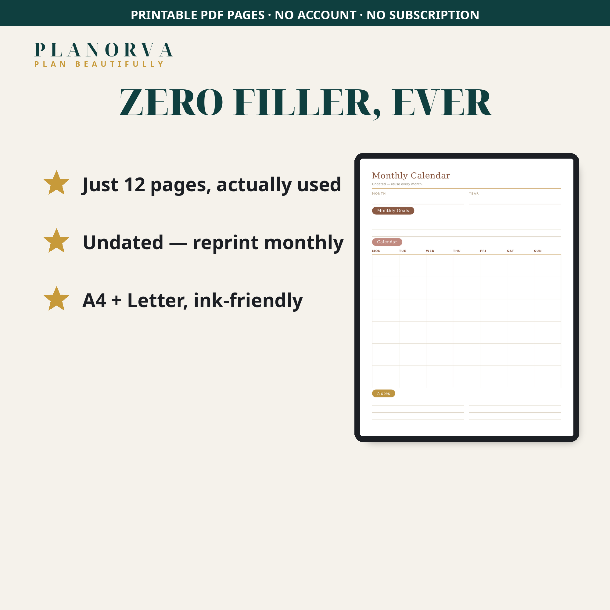 Printable Planner Pages — 12 Undated Essentials: Daily, Weekly, Budget & Habit Sheets - Image 6