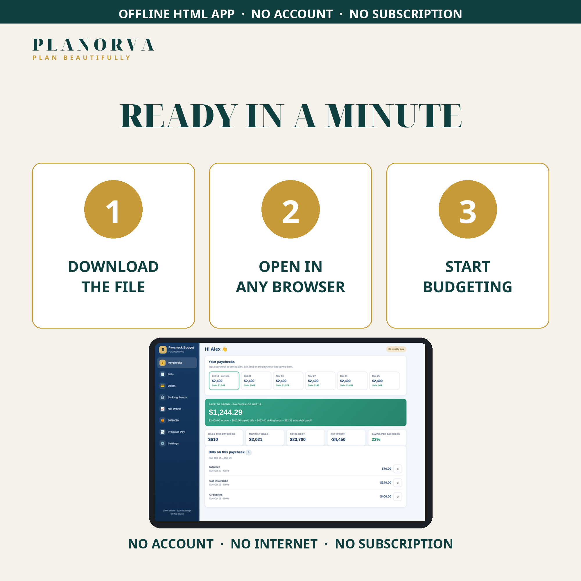 Paycheck Budget Planner — Bill Tracker, Debt Payoff Plan & Safe-to-Spend Number, Offline - Image 7
