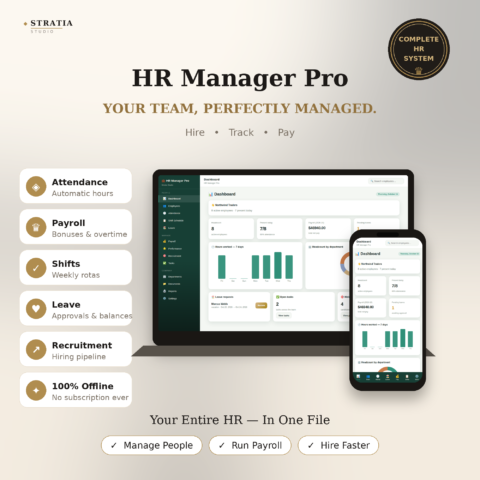 Employee Manager for Small Businesses — Attendance, Payroll, Leave & Hiring, Offline