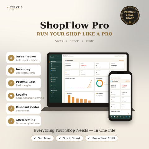 Retail Shop Manager — Sales, Stock, Suppliers & Profit Tracking in One Offline File