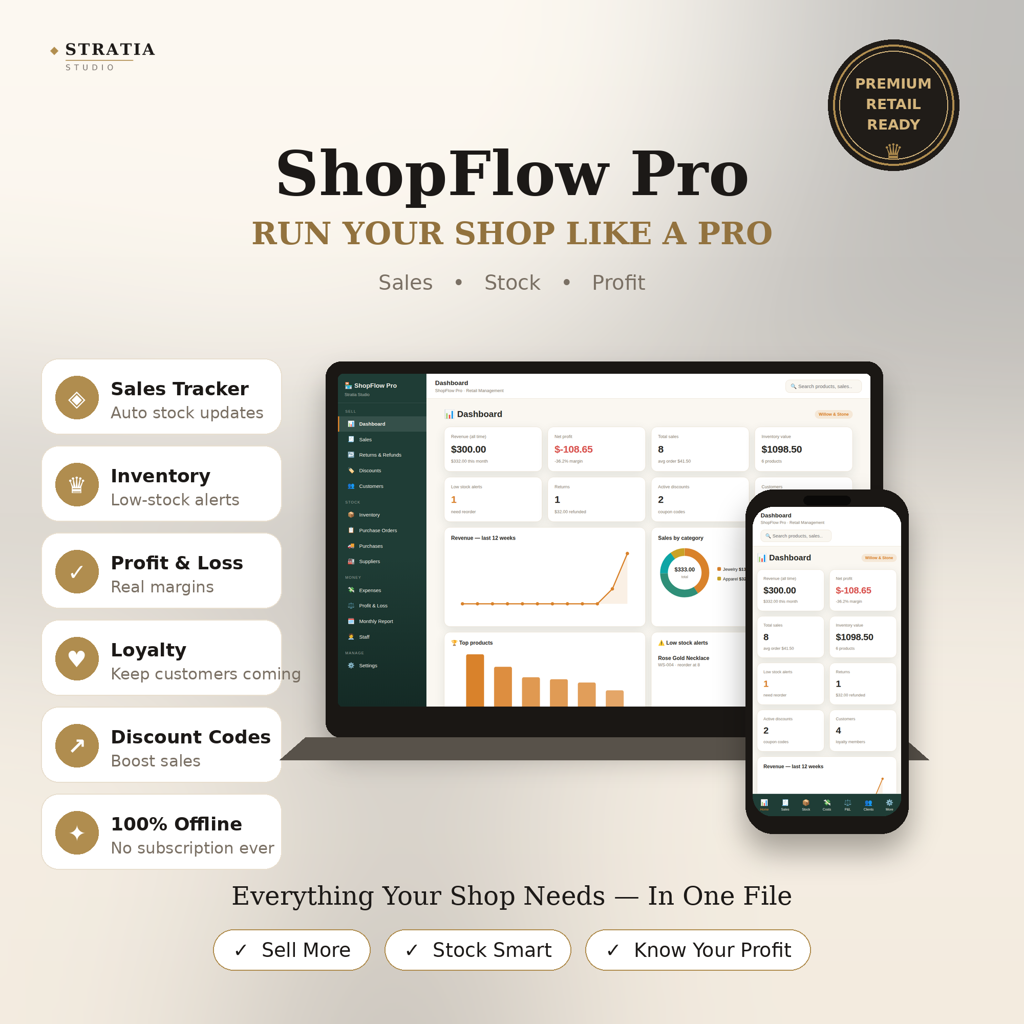 Retail Shop Manager — Sales, Stock, Suppliers & Profit Tracking in One Offline File