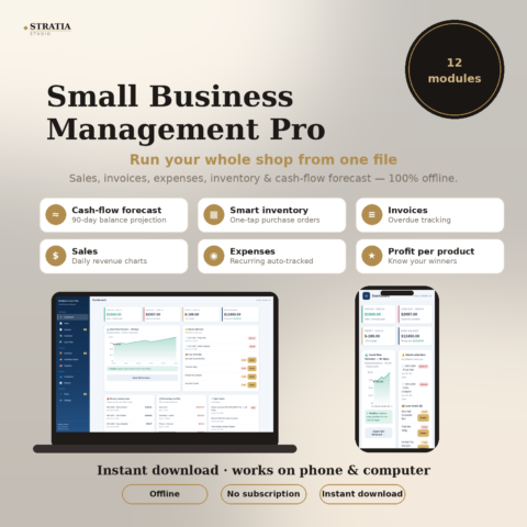Small Business Manager — Sales, Invoices, Stock Alerts and a 90-Day Cash-Flow Forecast
